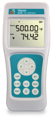 TEGAM Thermocouple Calibrator uses 6 batteries vs the competitions 80
